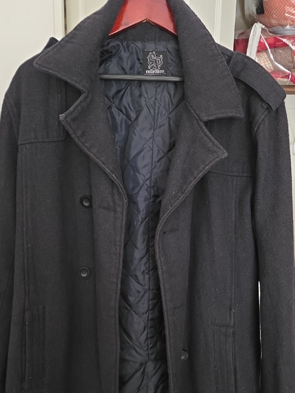 Collection B Black Quilted-Lined Pea Coat